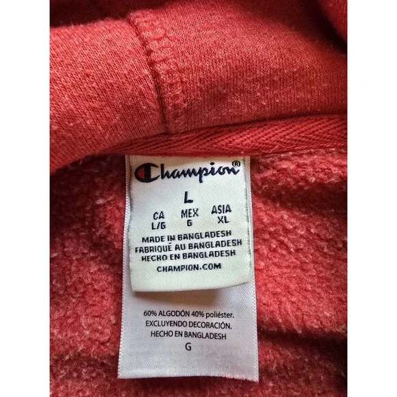 Champion Ohio State Buckeyes Hoodie Mens Large Red Embroidered Pullover OSU - Picture 5 of 8